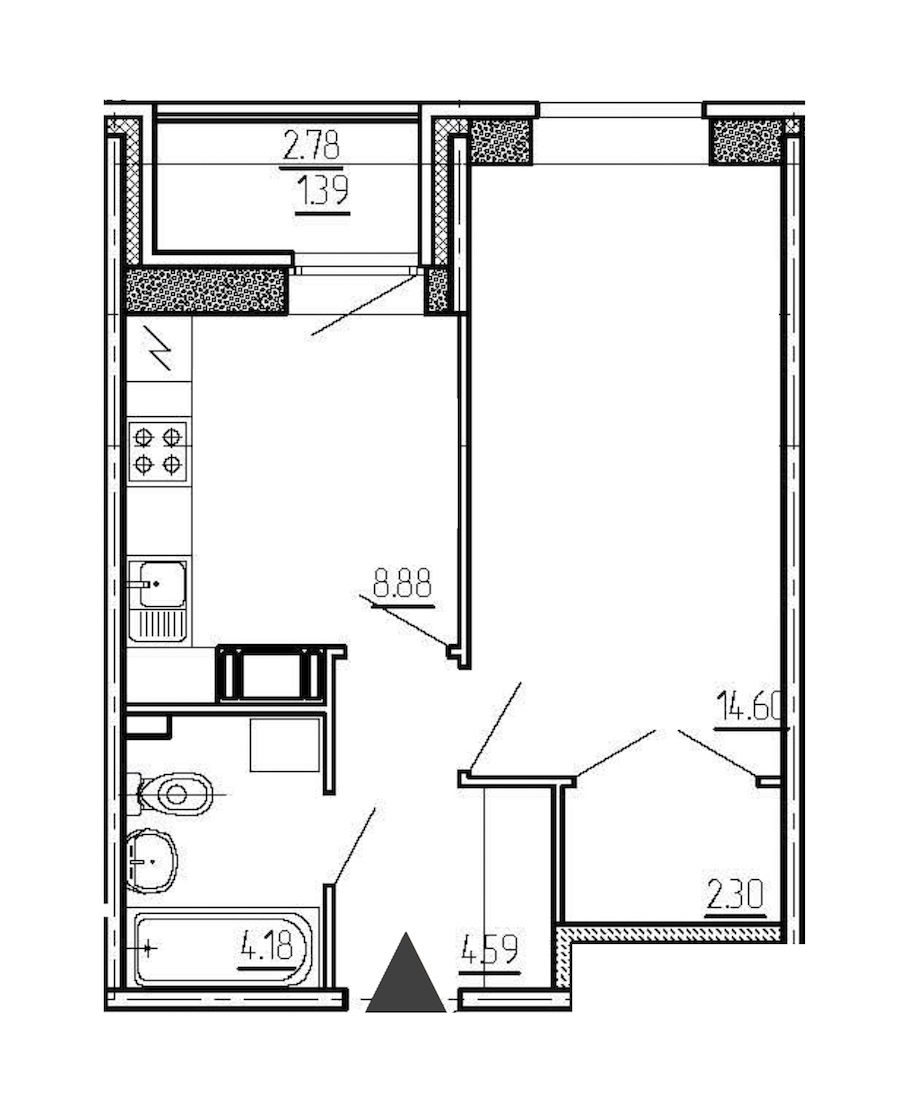 1-комнатная квартира 35.94 м², 10/15 эт., ЖК «Стороны Света»